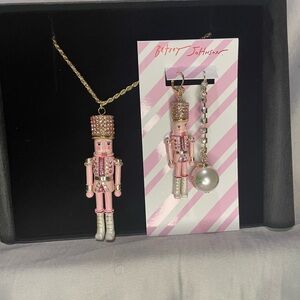 NWT Betsey Johnson Pink Nutcracker Jewelry Set